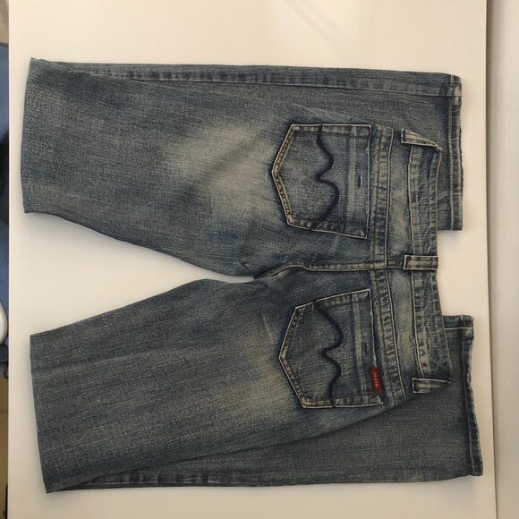 Women's Blue Flare Jeans - Picture 4 of 8